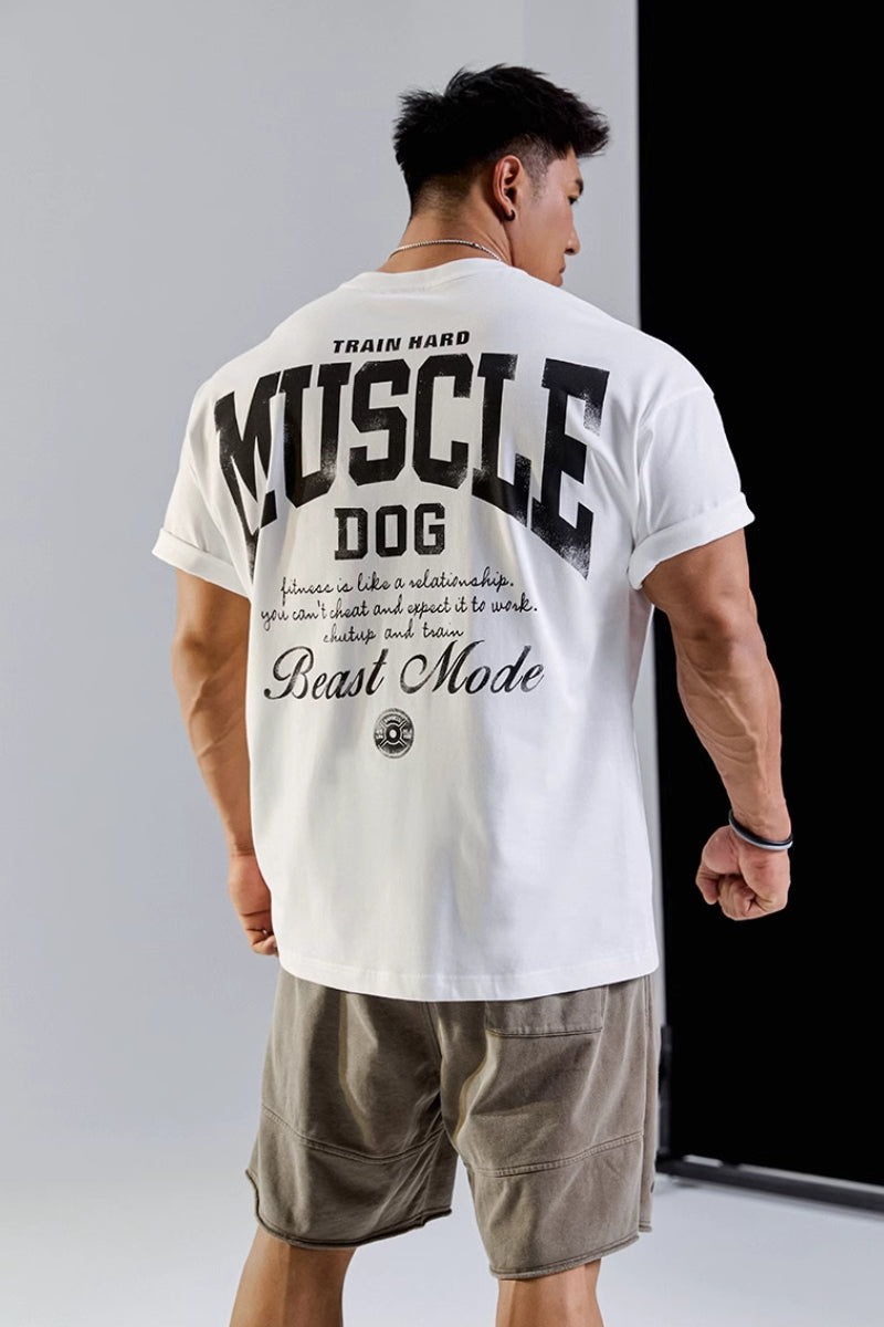 Back letter Print Loose T-Shirt #MD060
