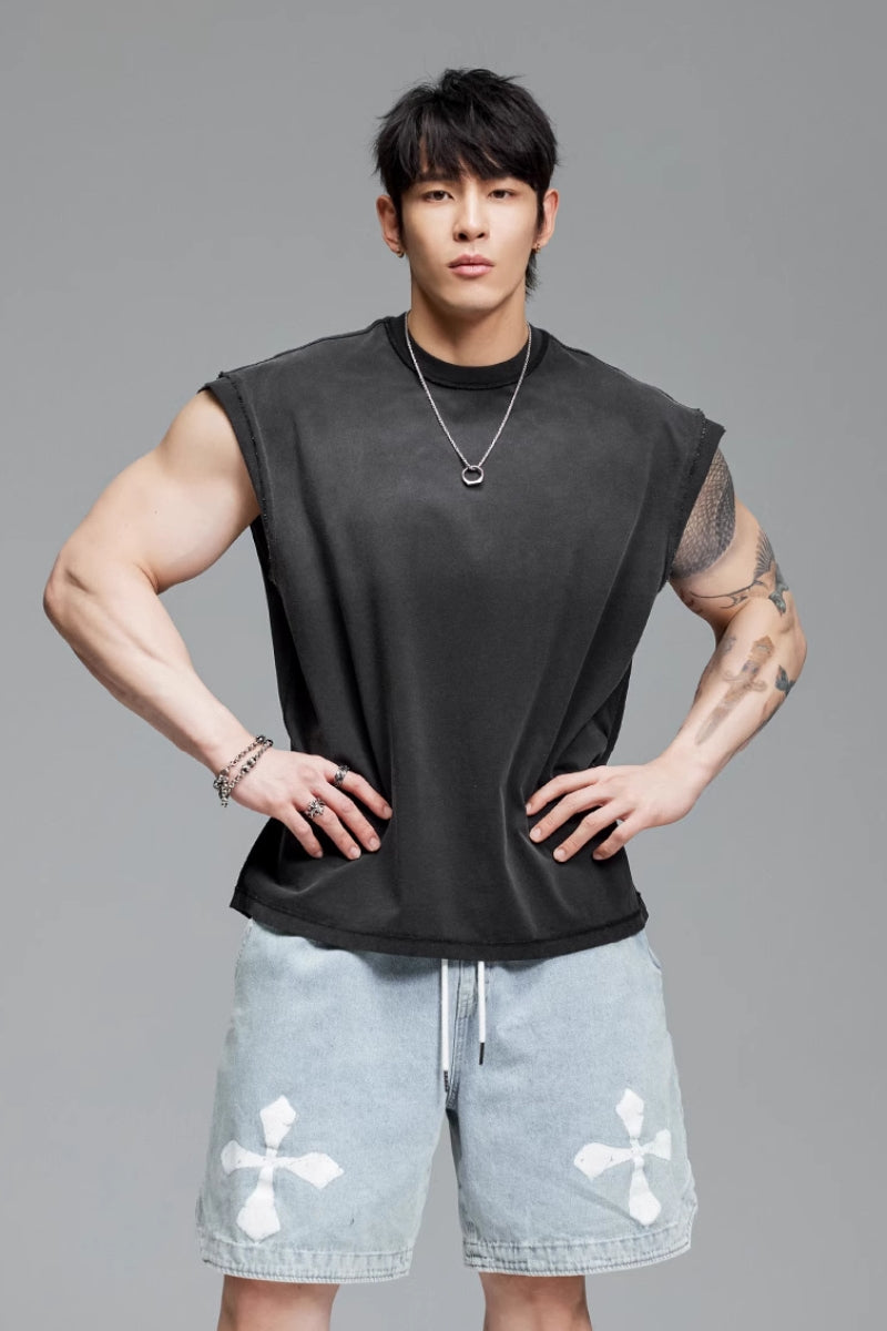 Gradient Retro Loose Sleeveless #MD071