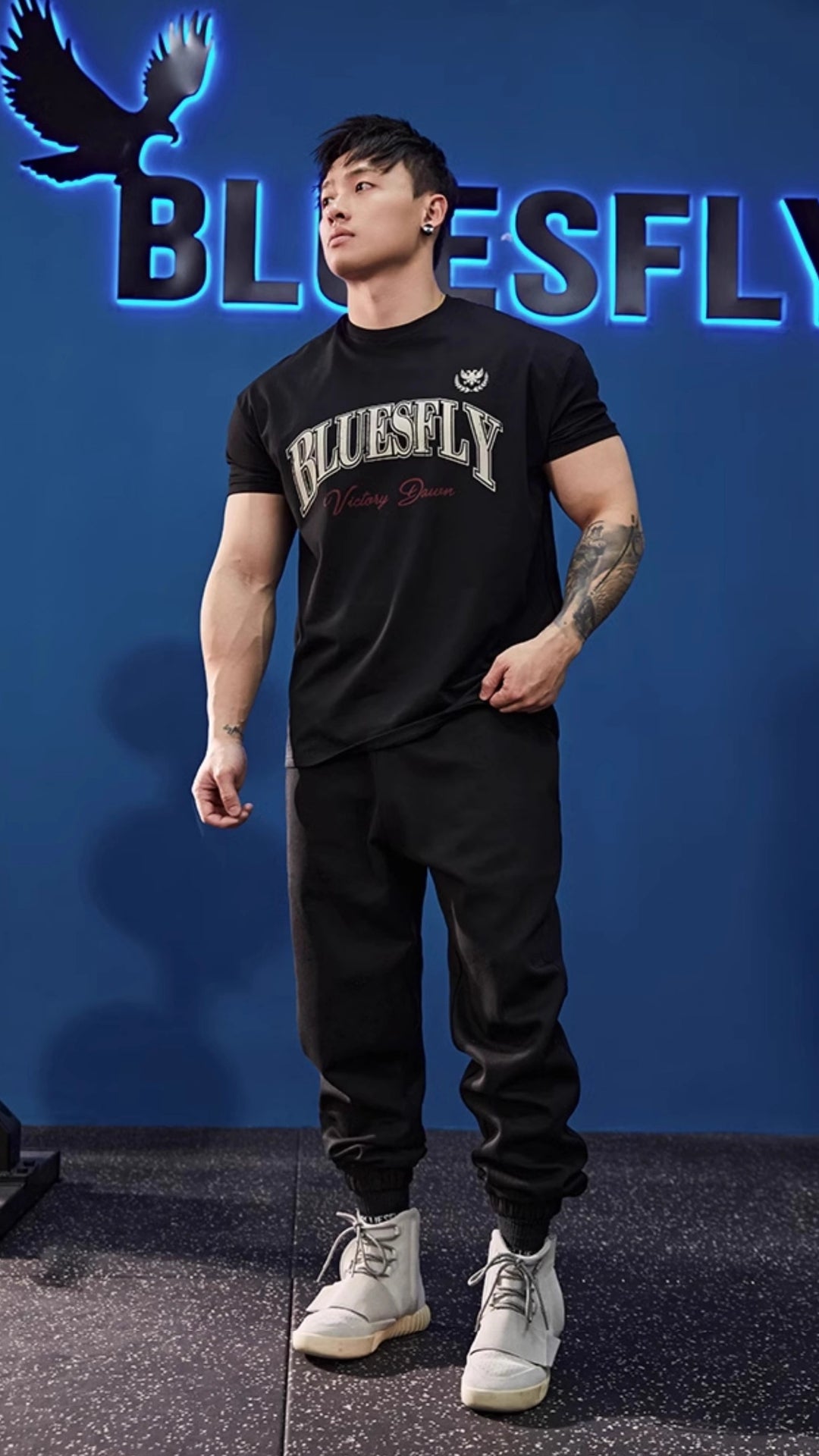 Slim Fit American Print T-shirt #BF048