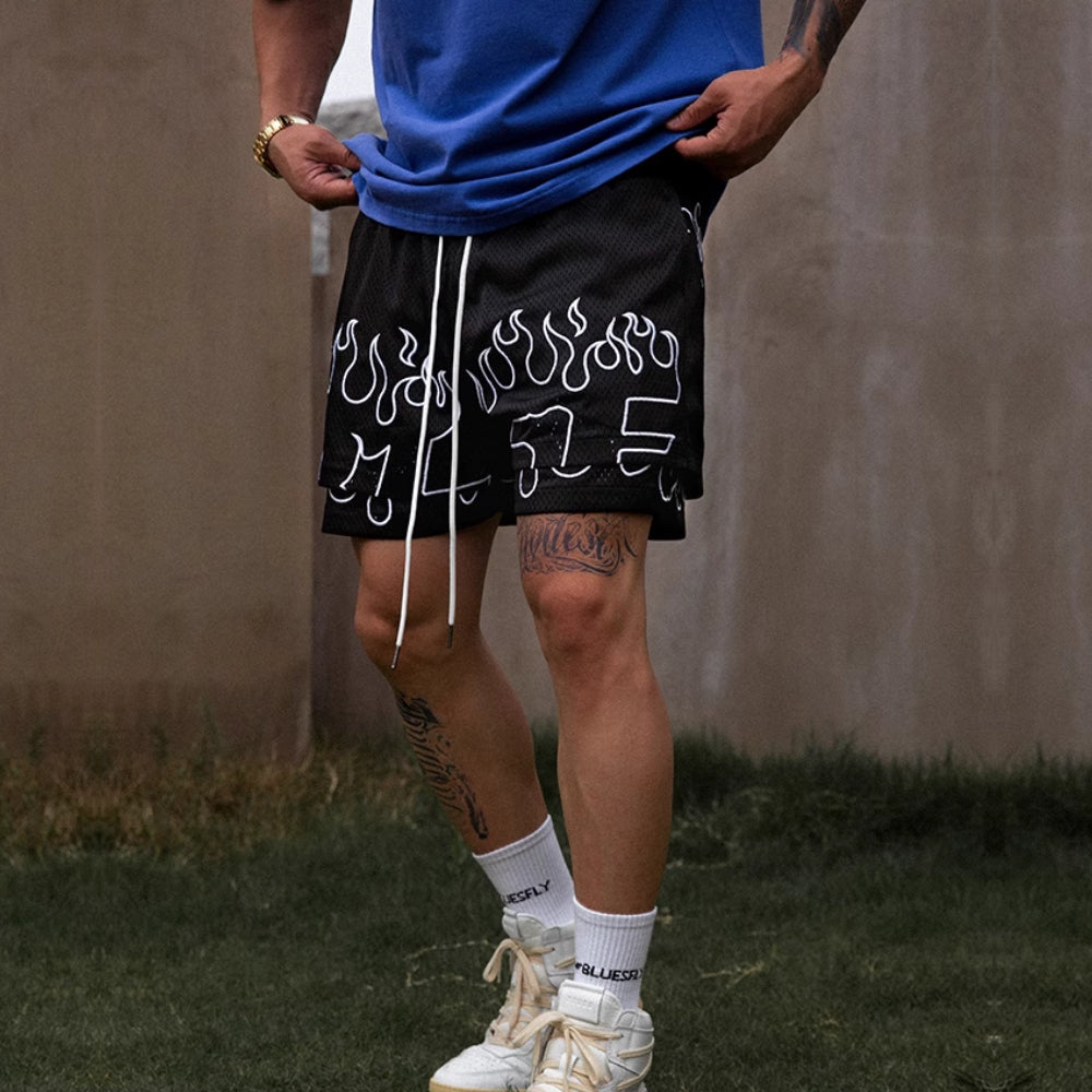 Flame Mesh Training Shorts #BF021