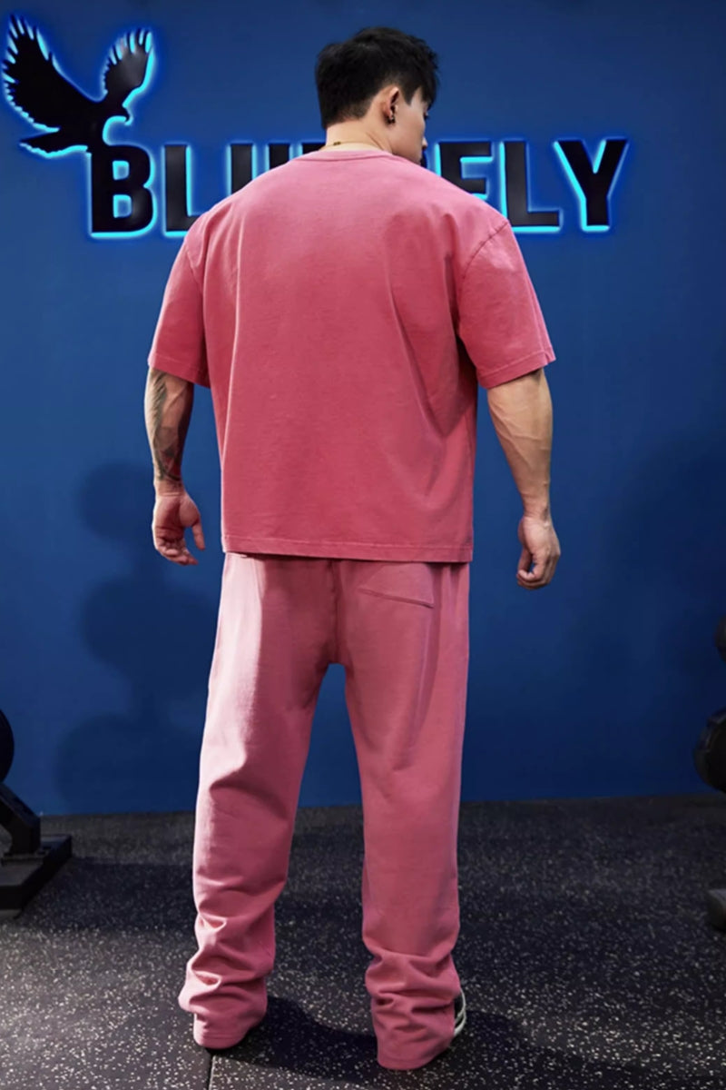 Heavy Weight T-shirt and Loose Sweatpants Set #BF052