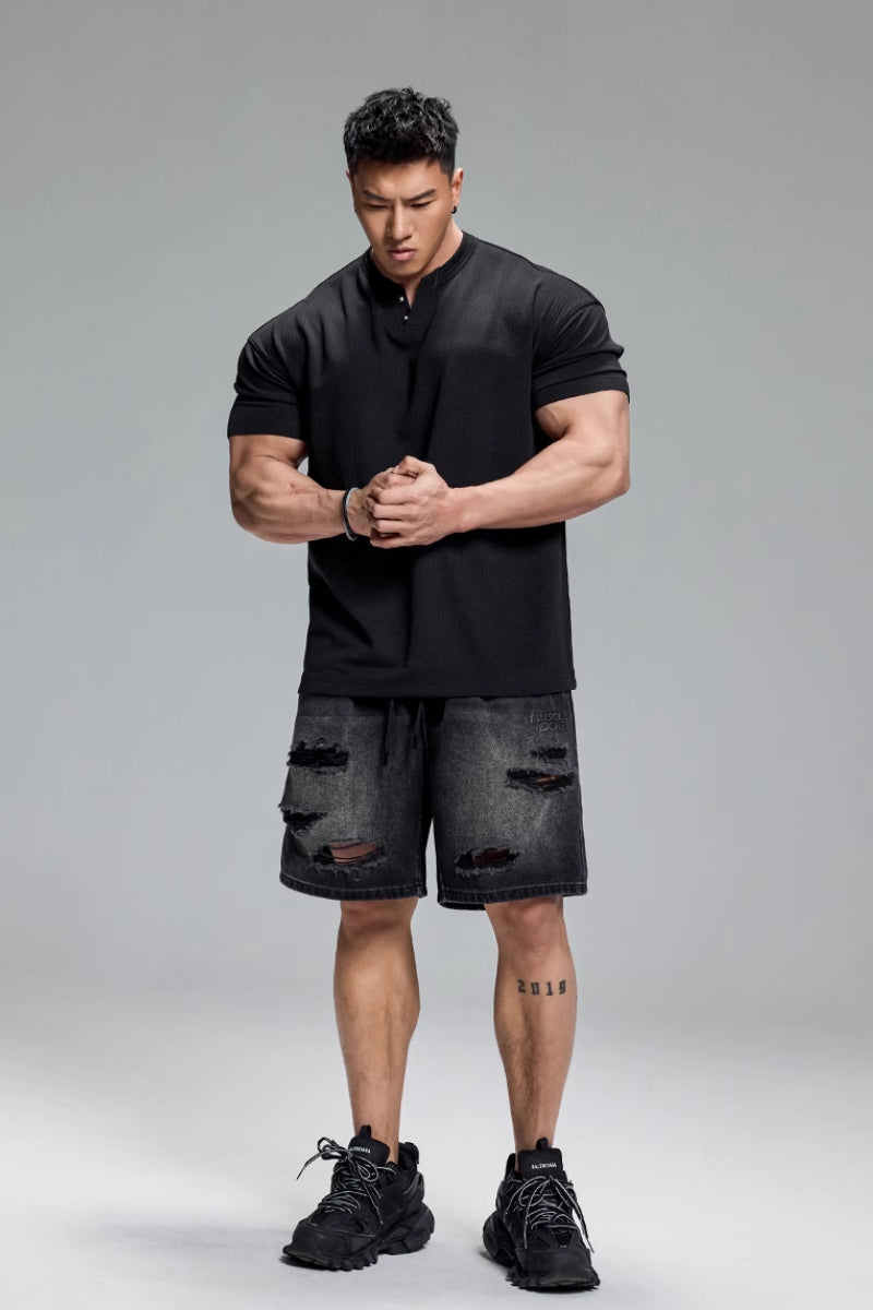 FlexRib Henley T-Shirt #MD093