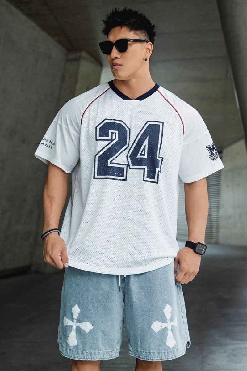 Soccer Collar Mesh T-Shirt #MD066