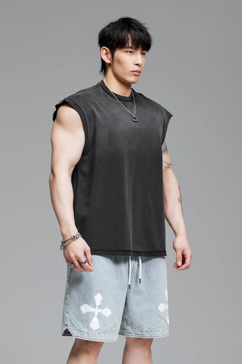Gradient Retro Loose Sleeveless #MD071