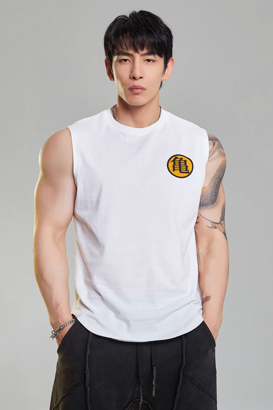 Back Print Training sleeveless tops #MD006