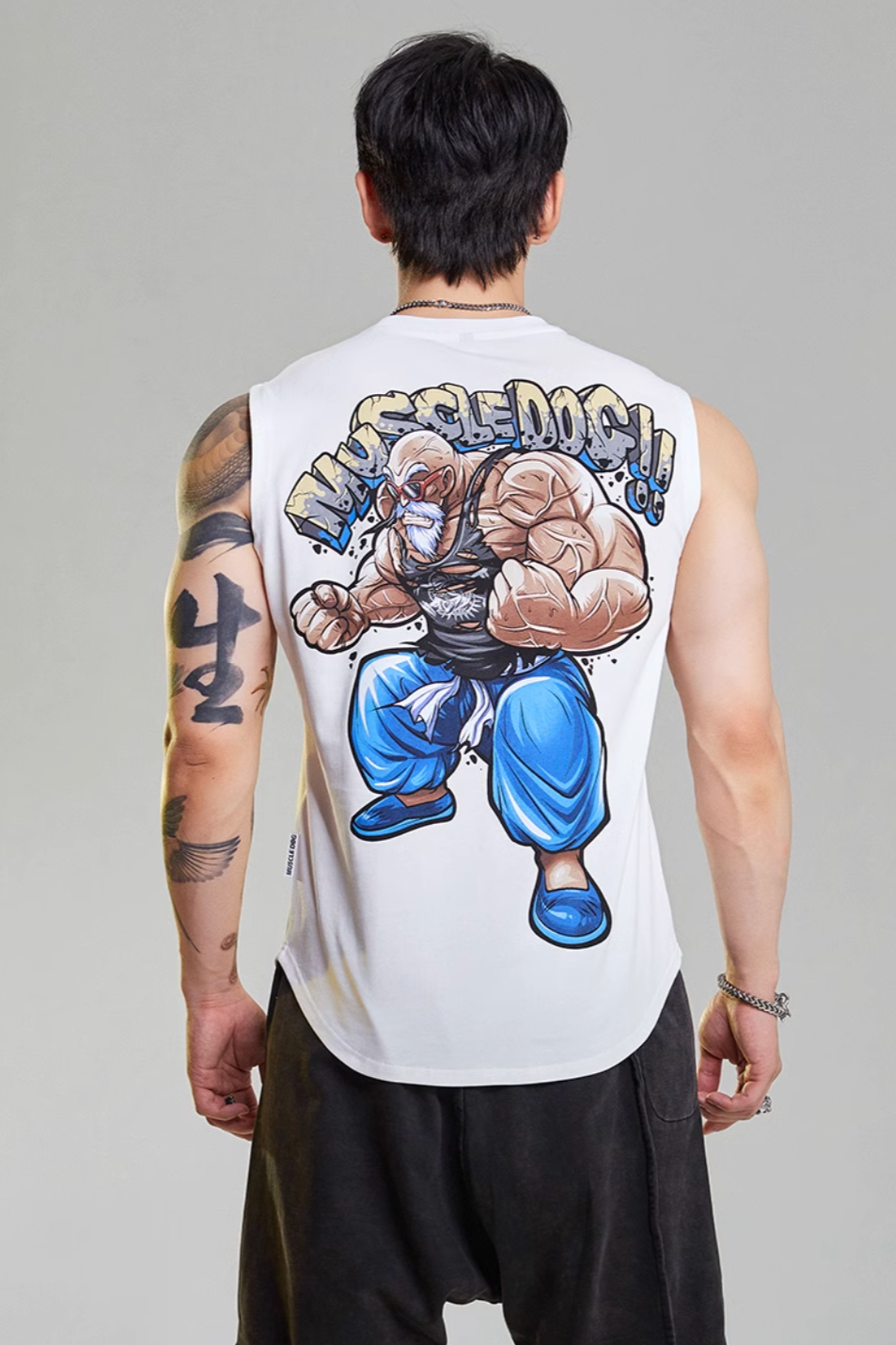 Back Print Training sleeveless tops #MD006