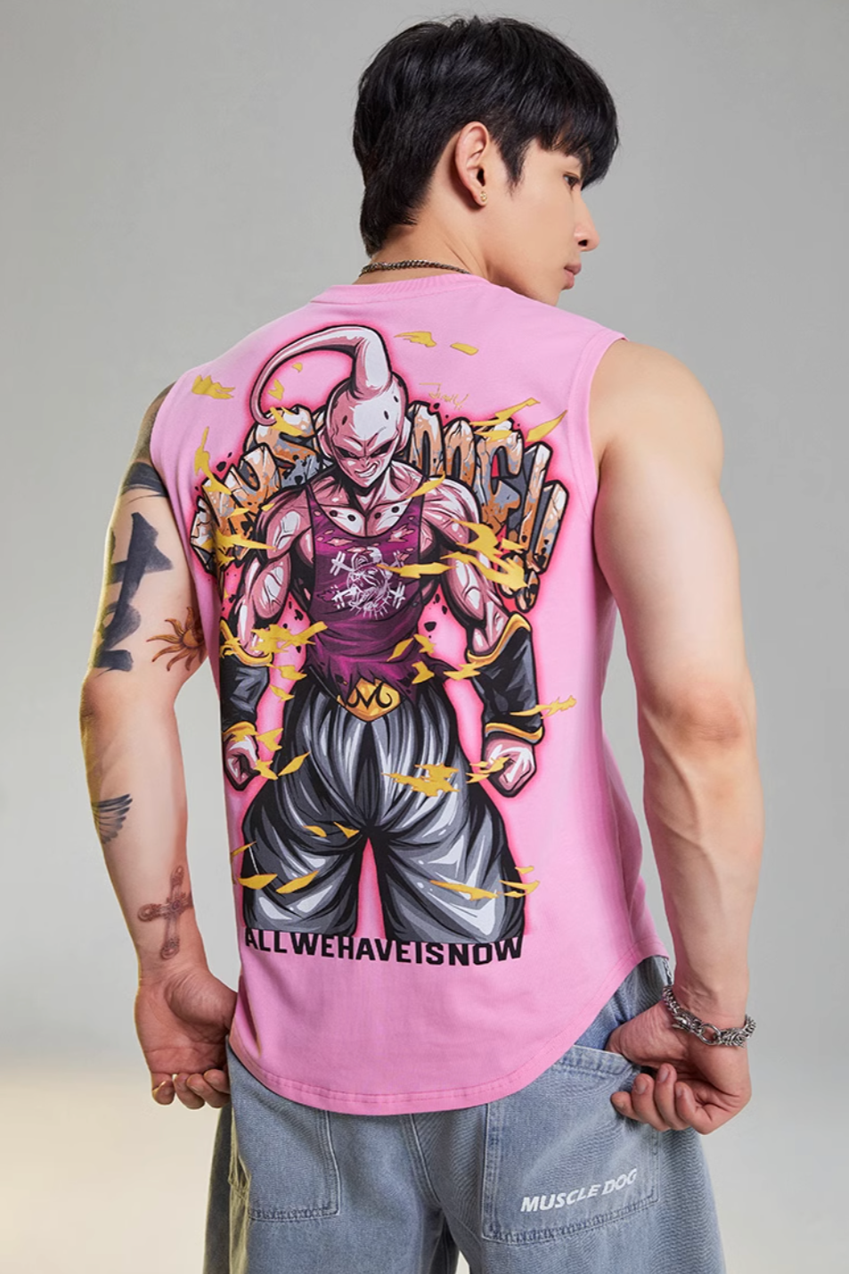 Back Print Training sleeveless tops #MD006