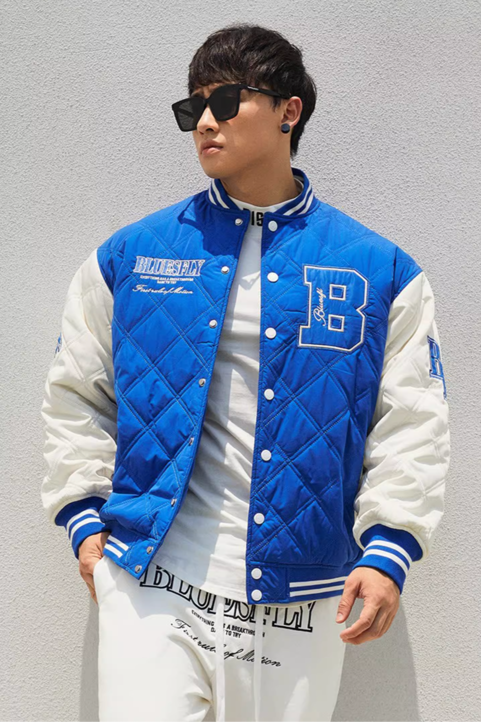 Patchwork Bicolor Stadium Jacket #BF029