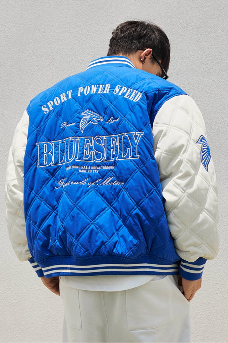 Patchwork Bicolor Stadium Jacket #BF029