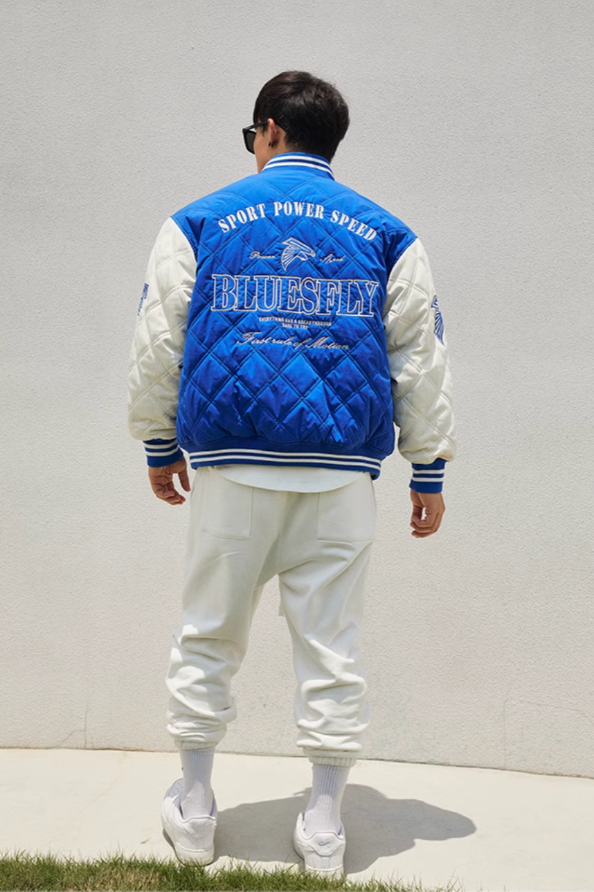 Patchwork Bicolor Stadium Jacket #BF029