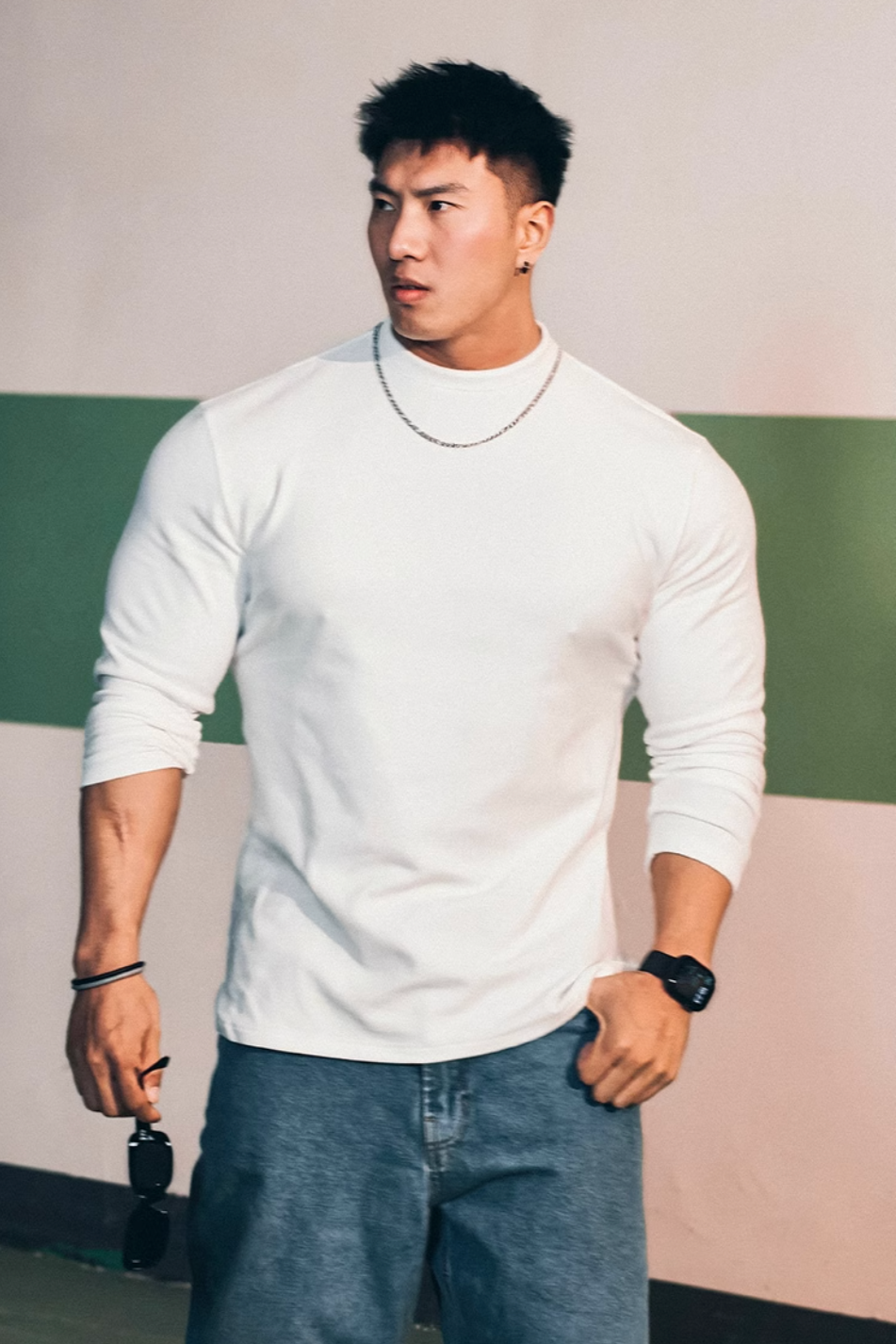 Half-Turtleneck Solid Color Long Sleeve #MD036