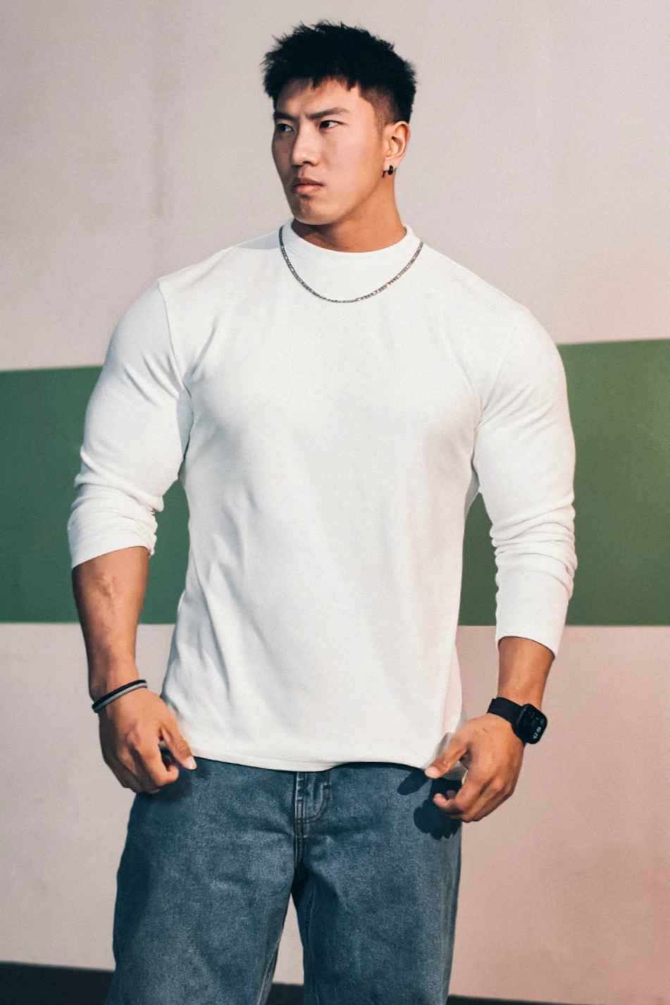 Half-Turtleneck Solid Color Long Sleeve #MD036