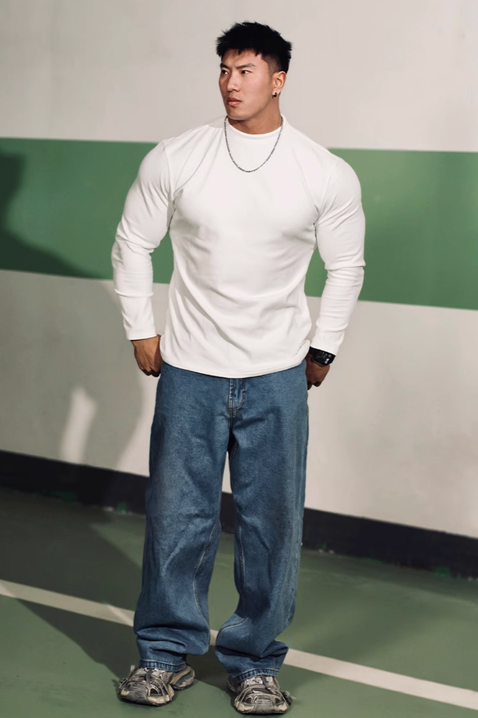 Half-Turtleneck Solid Color Long Sleeve #MD036
