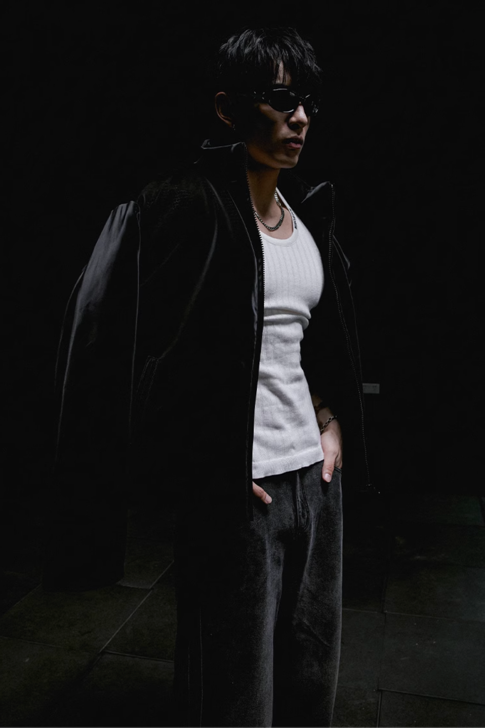 Elegant Black Sport Cotton Jacket #MD039