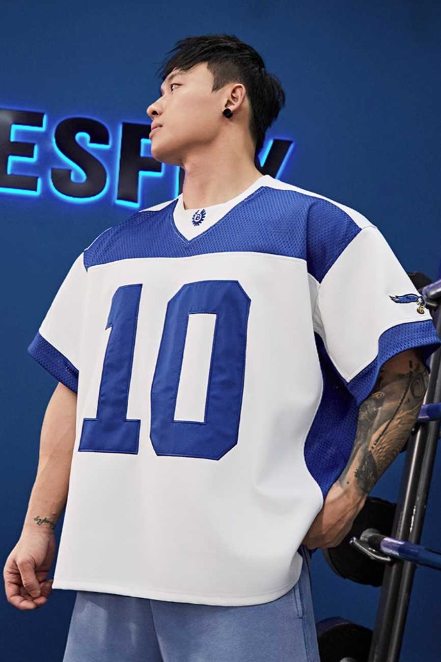 American sporty loose half sleeve T-shirt #BF045