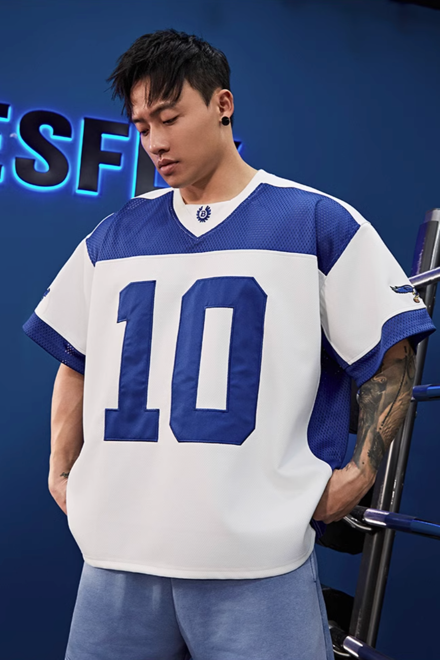 American sporty loose half sleeve T-shirt #BF045