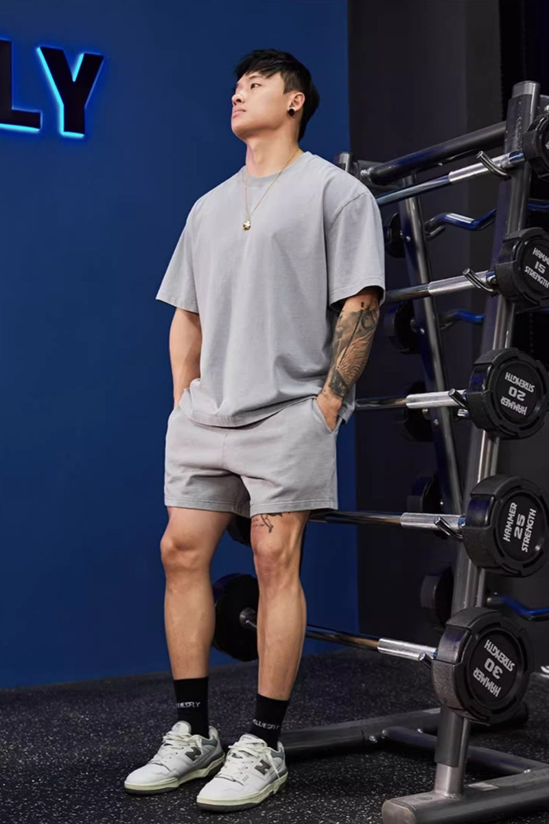 Wash Color Athleisure Shorts #BF054