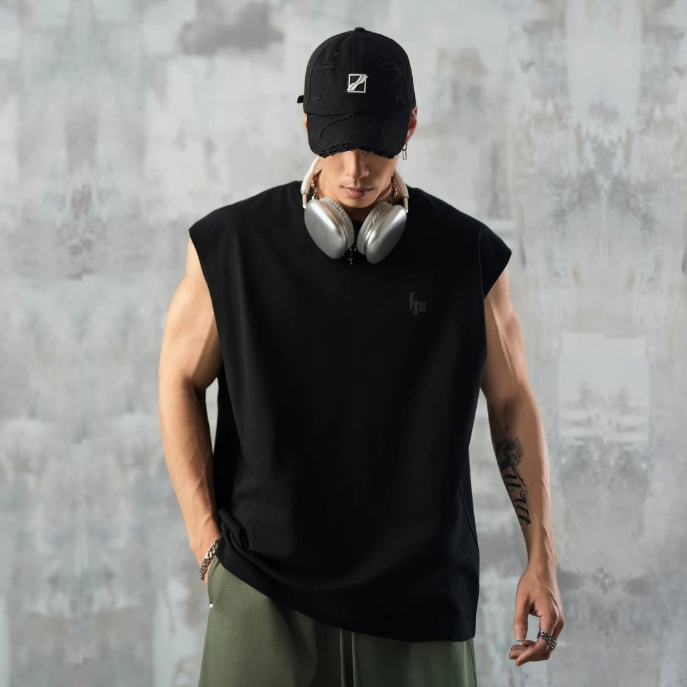 Casual wide shoulder sleeveless #LM018