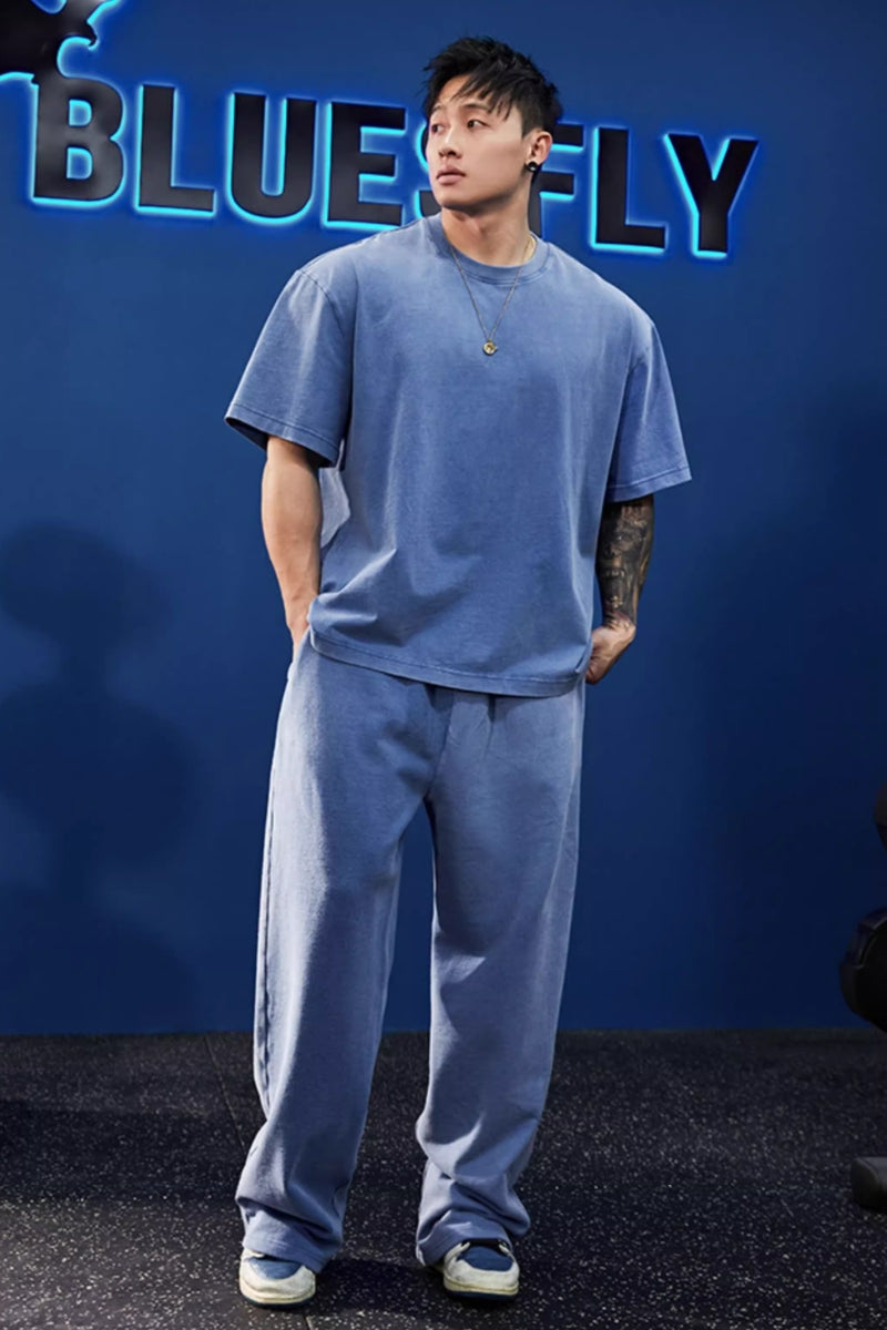 Heavy Weight T-shirt and Loose Sweatpants Set #BF052