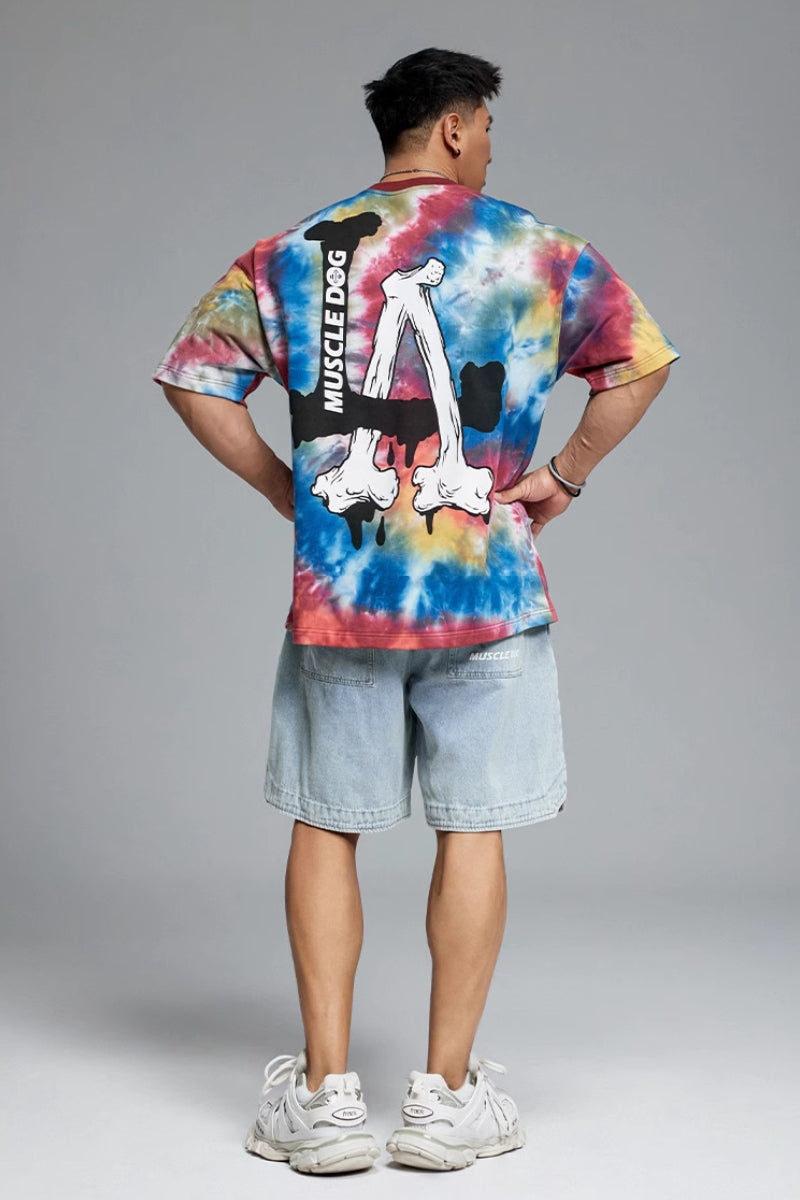 Tie-Dye Color Loose Training T-Shirt #MD053