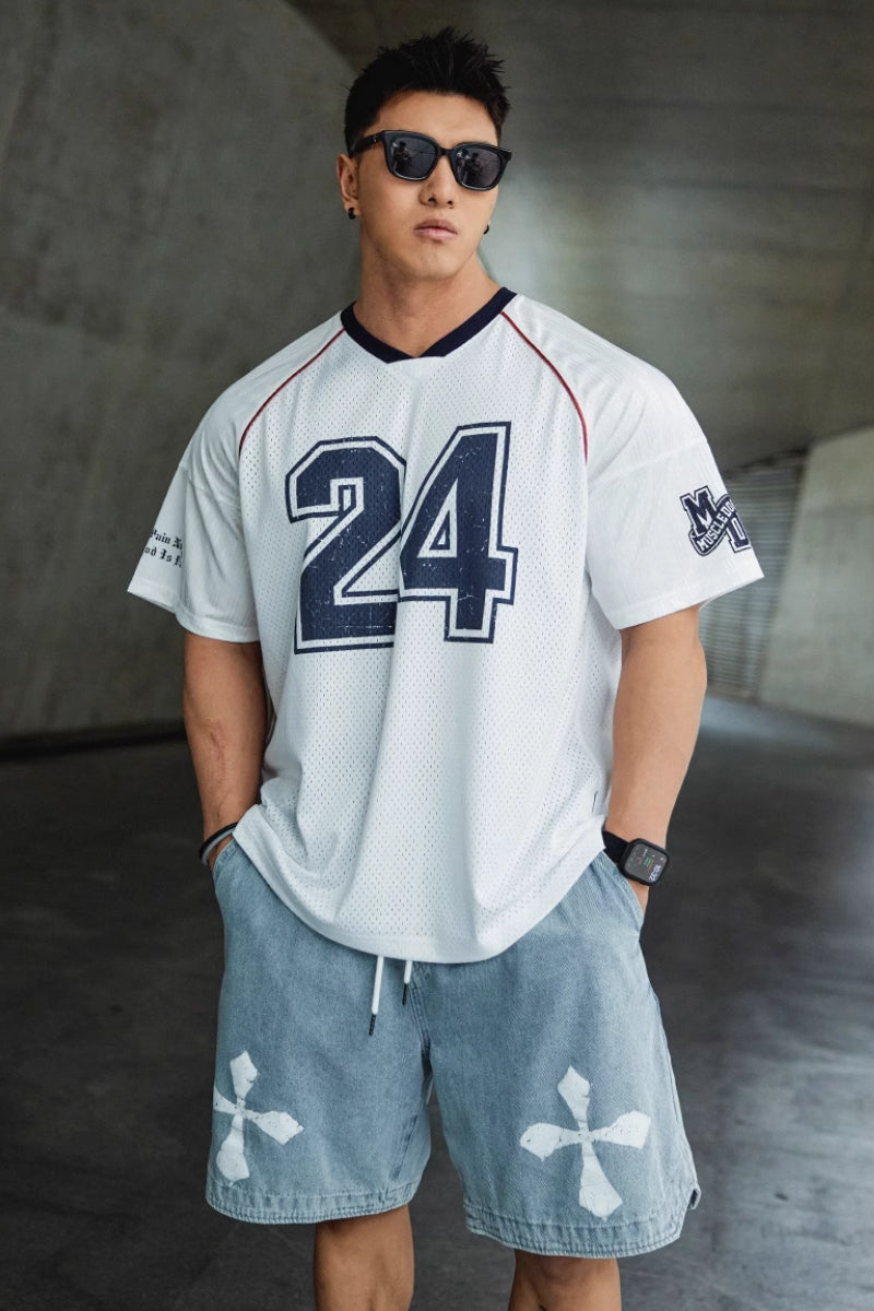 Soccer Collar Mesh T-Shirt #MD066