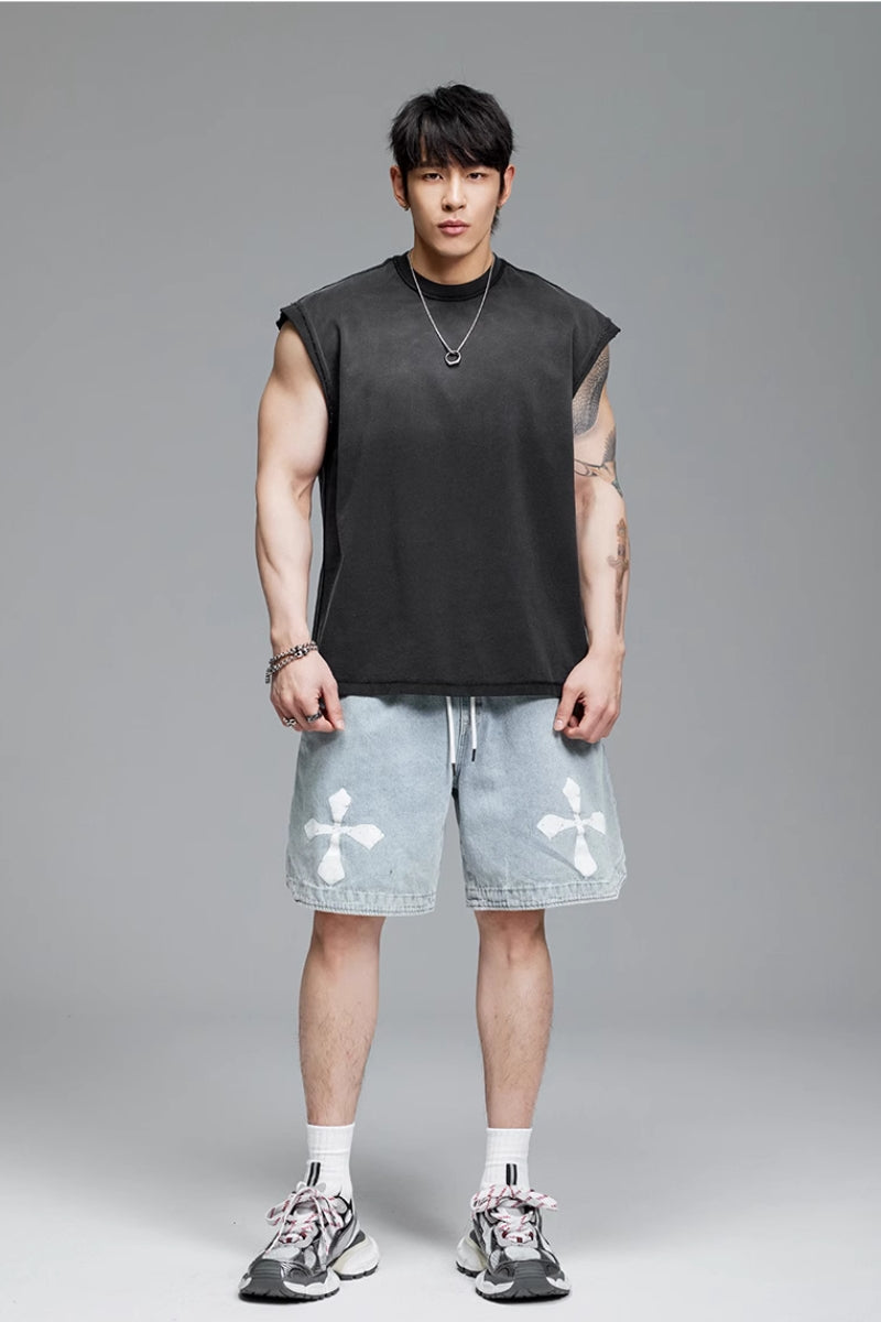 Gradient Retro Loose Sleeveless #MD071