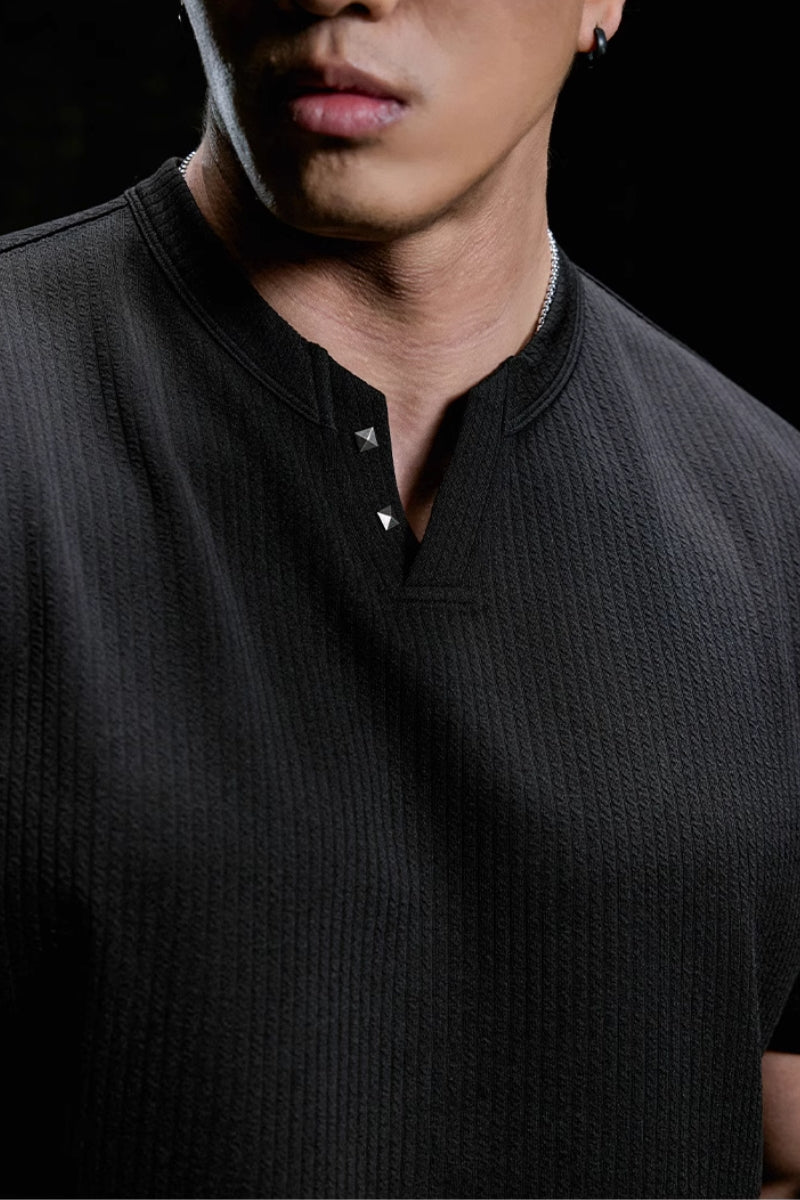 FlexRib Henley T-Shirt #MD093