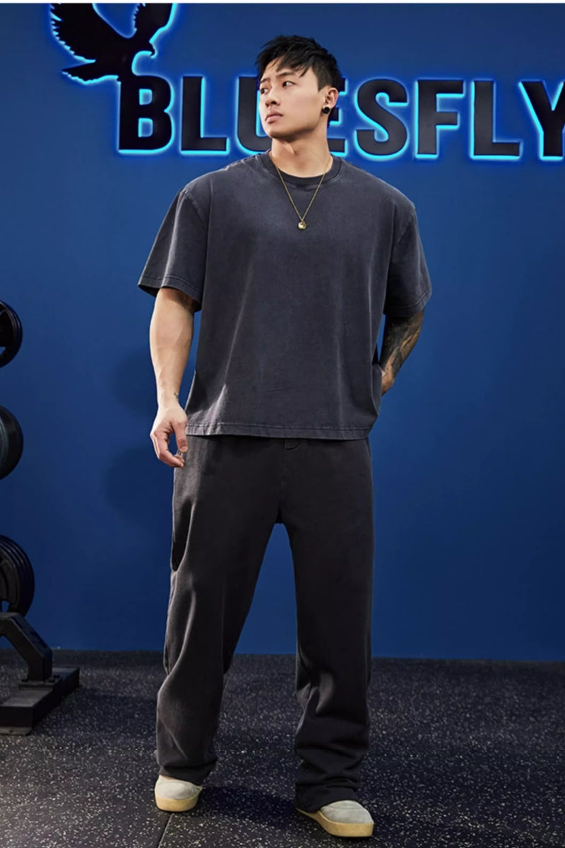 Heavy Weight T-shirt and Loose Sweatpants Set #BF052