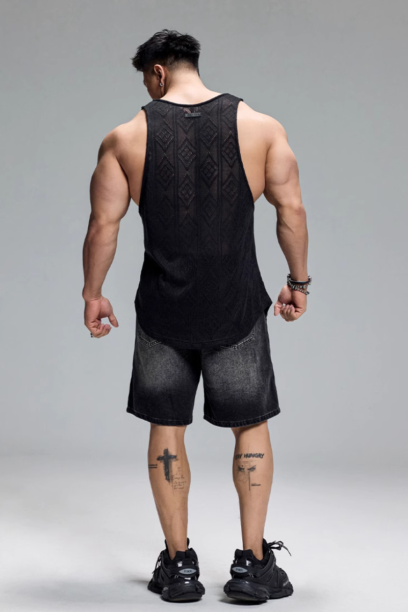 Jacquard Texture Fitness Tank Top #MD072