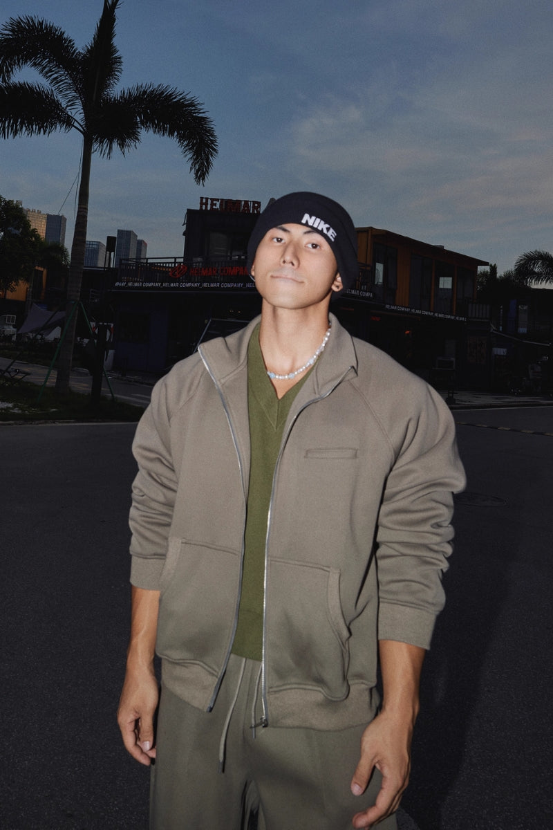 Solid Zip-Up Sweat Set #PM016