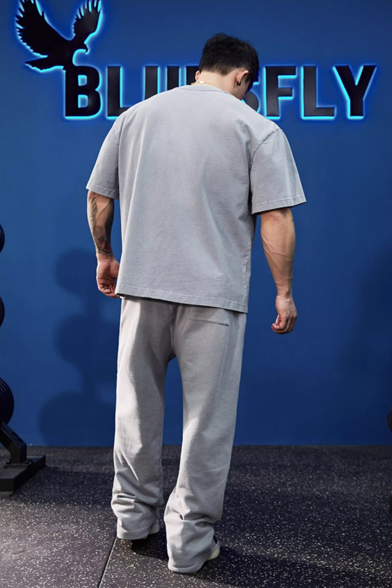 Heavy Weight T-shirt and Loose Sweatpants Set #BF052
