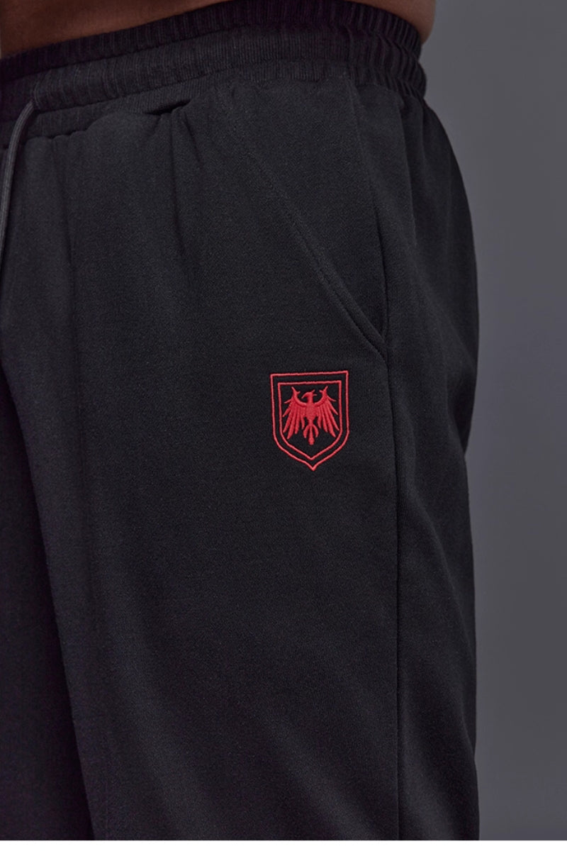 Shield Emblem Wide Sweatpants #TK030