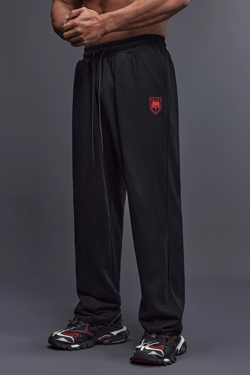 Shield Emblem Wide Sweatpants #TK030