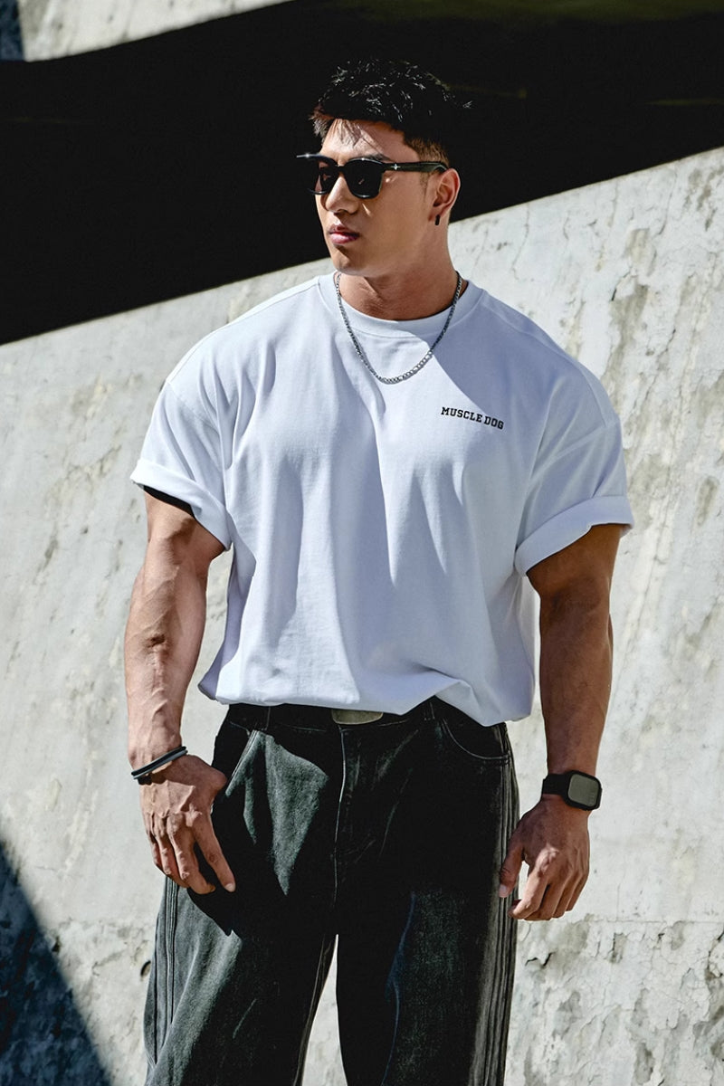 Back letter Print Loose T-Shirt #MD060