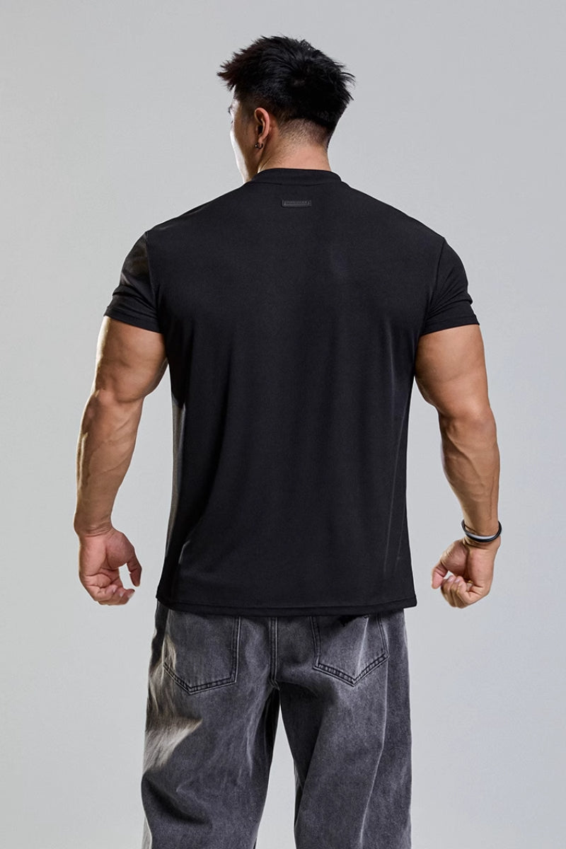 Collarless stretch polo shirt #MD058