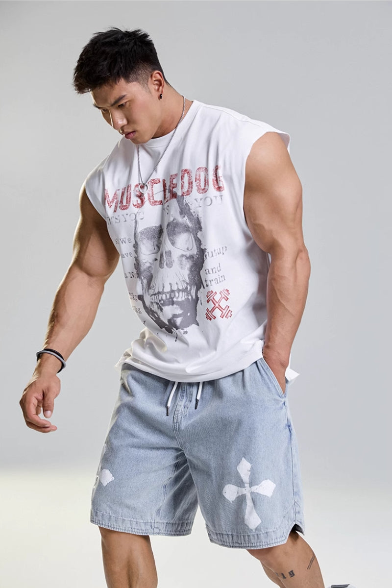 Skull Print Street Sleeveless #MD052
