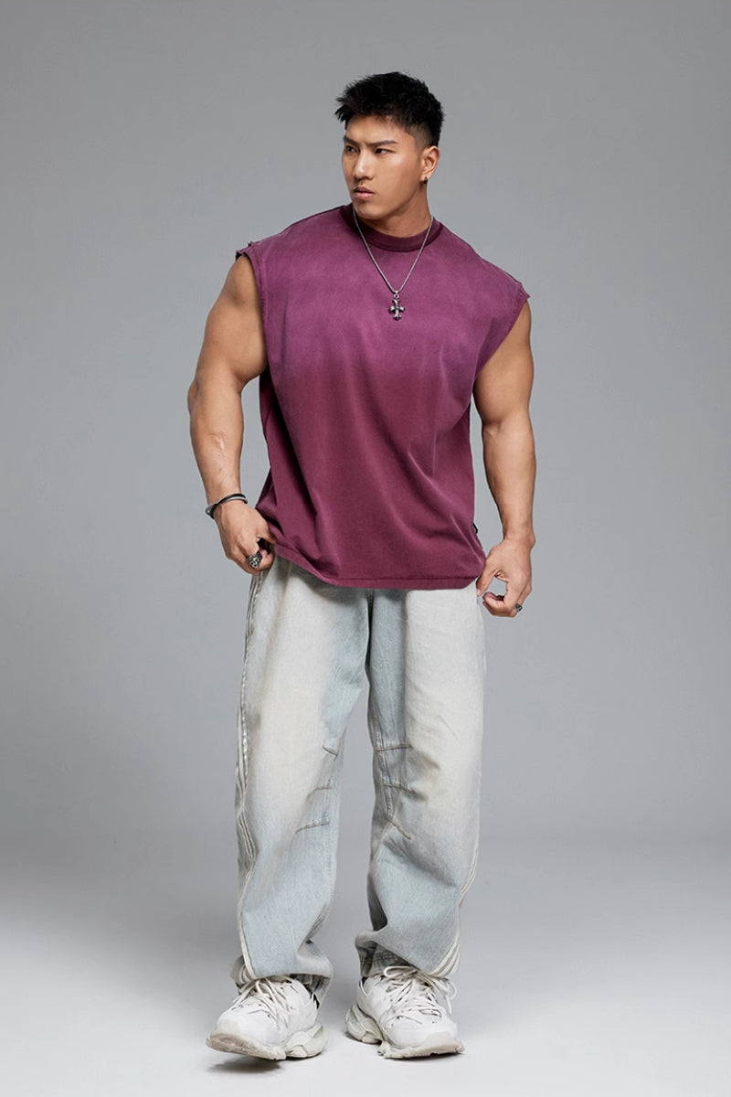 Gradient Retro Loose Sleeveless #MD071