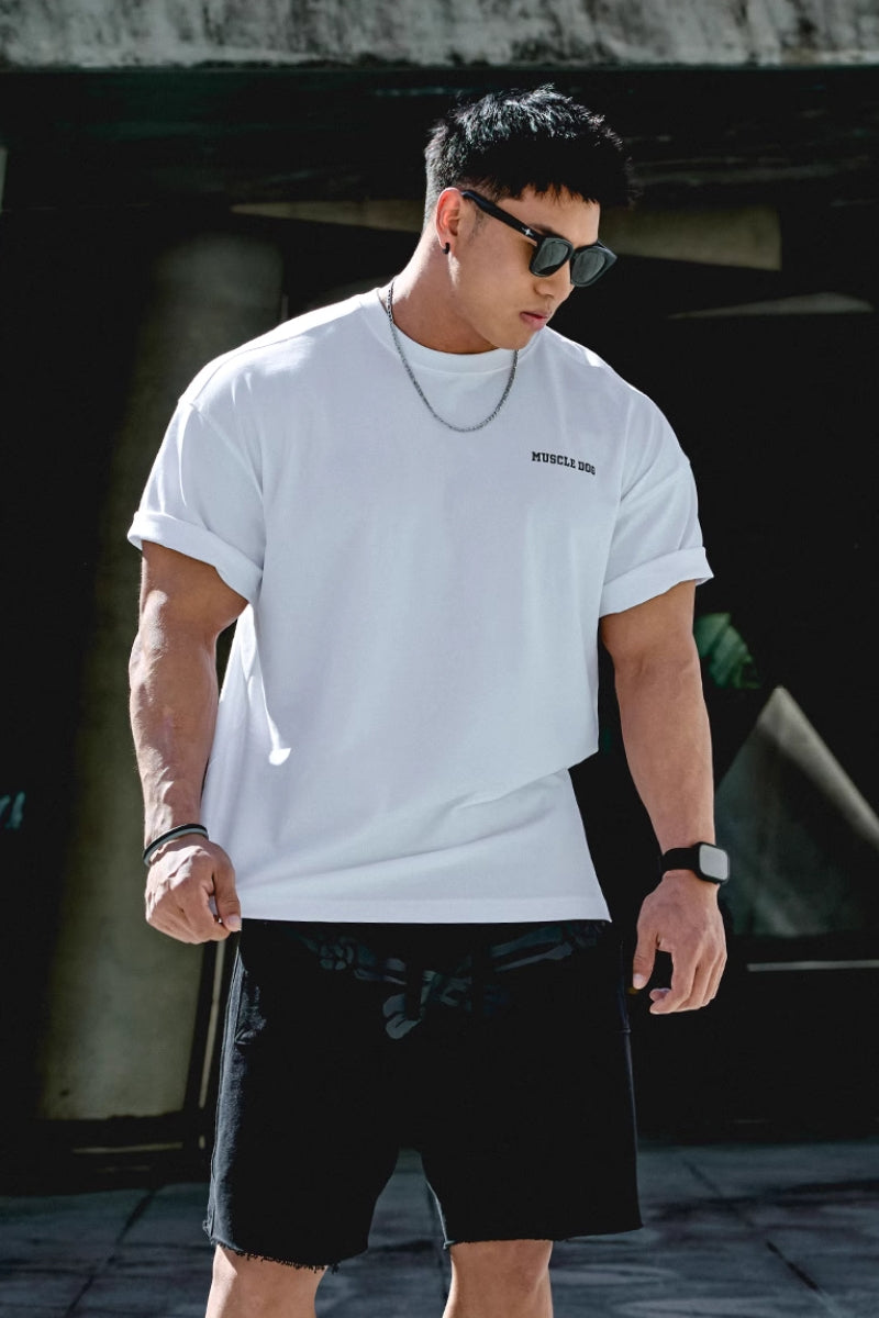 Back letter Print Loose T-Shirt #MD060