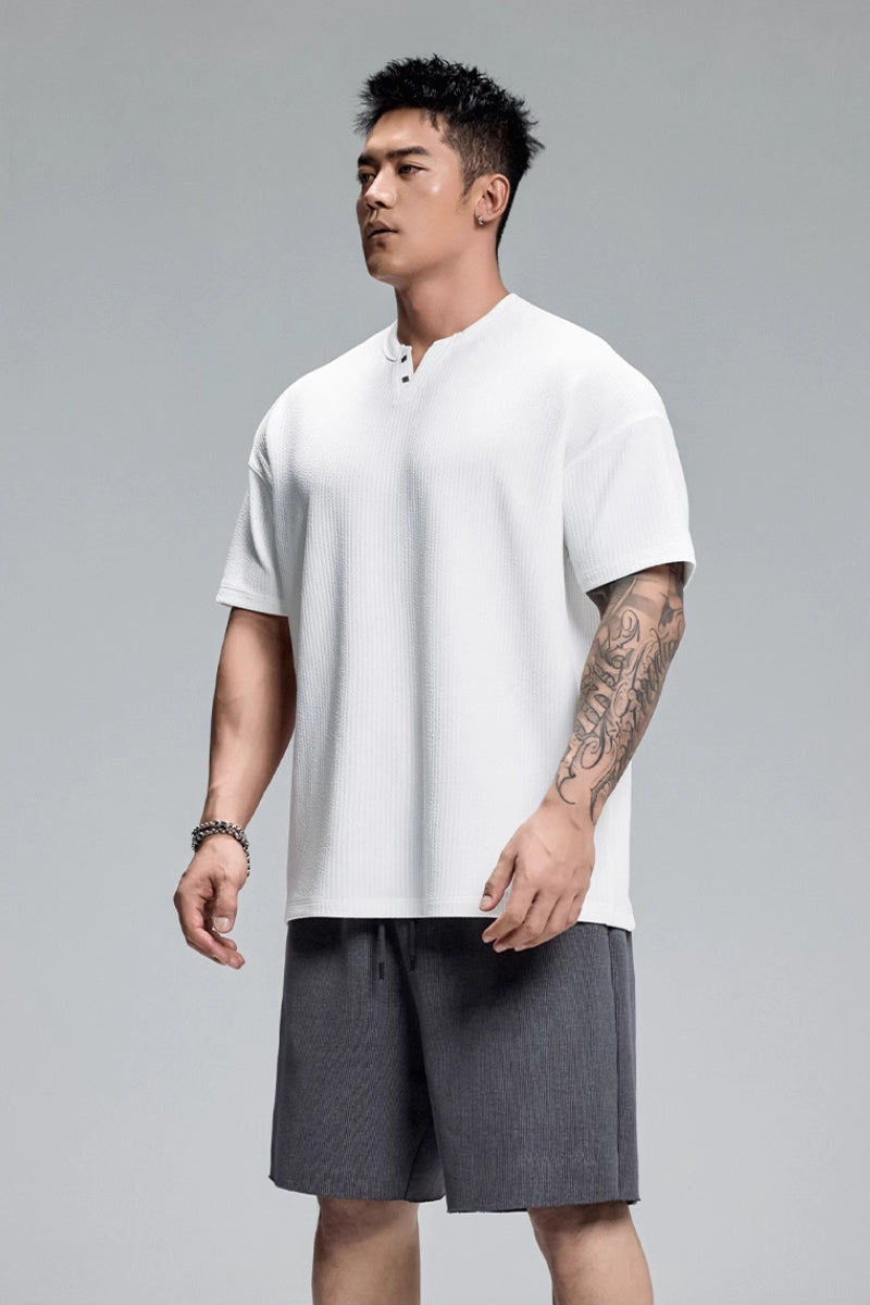 FlexRib Henley T-Shirt #MD093