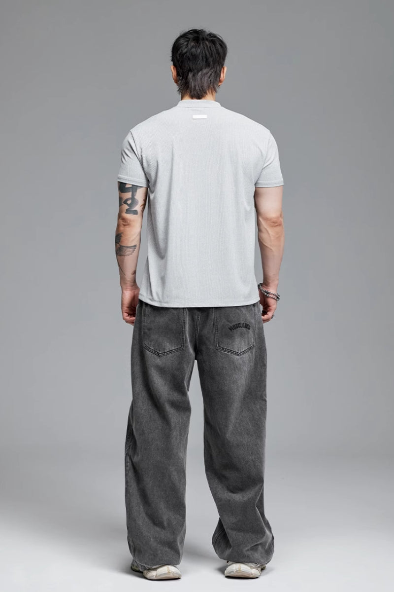 Collarless stretch polo shirt #MD058