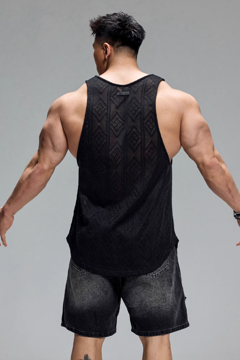 Jacquard Texture Fitness Tank Top #MD072