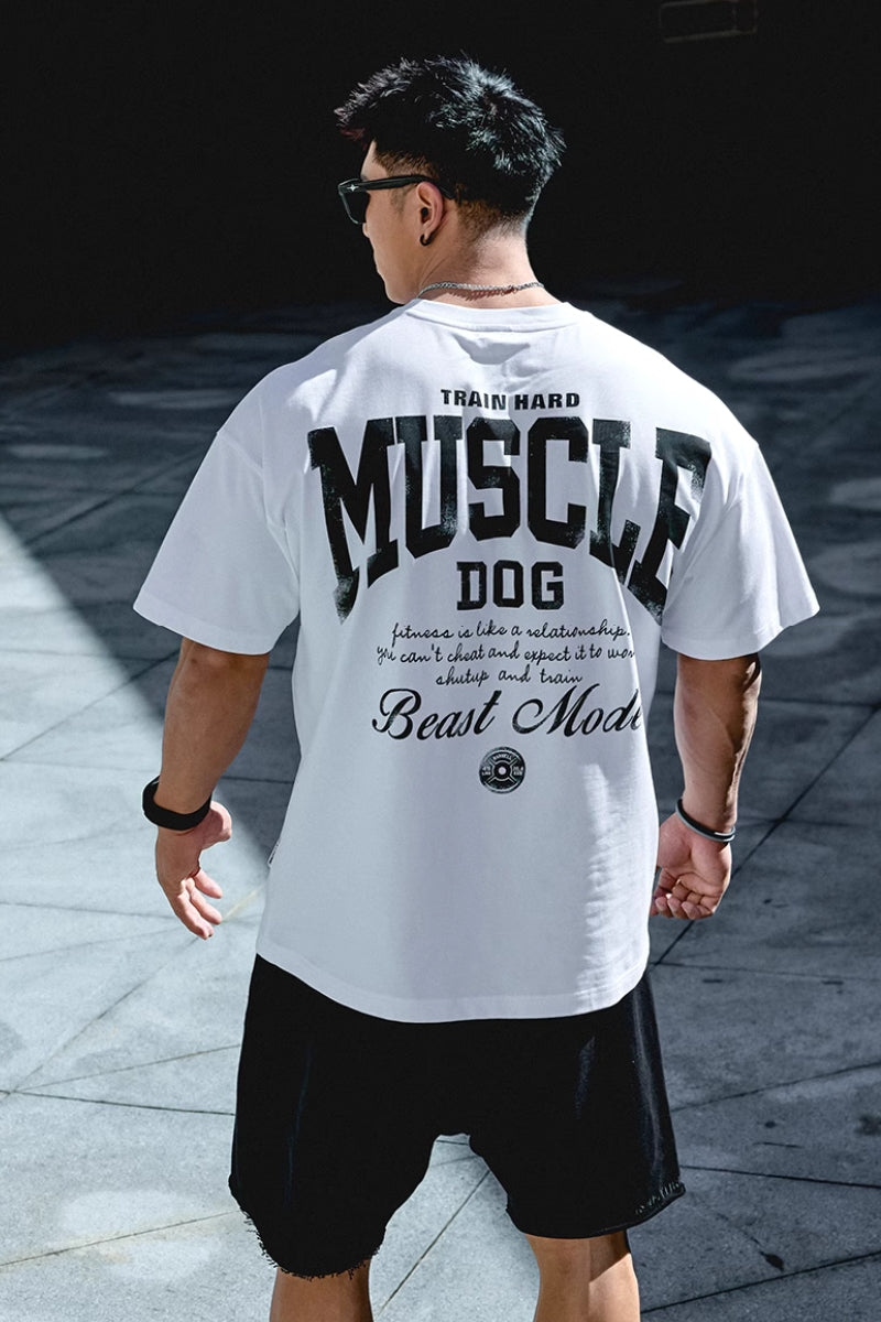 Back letter Print Loose T-Shirt #MD060