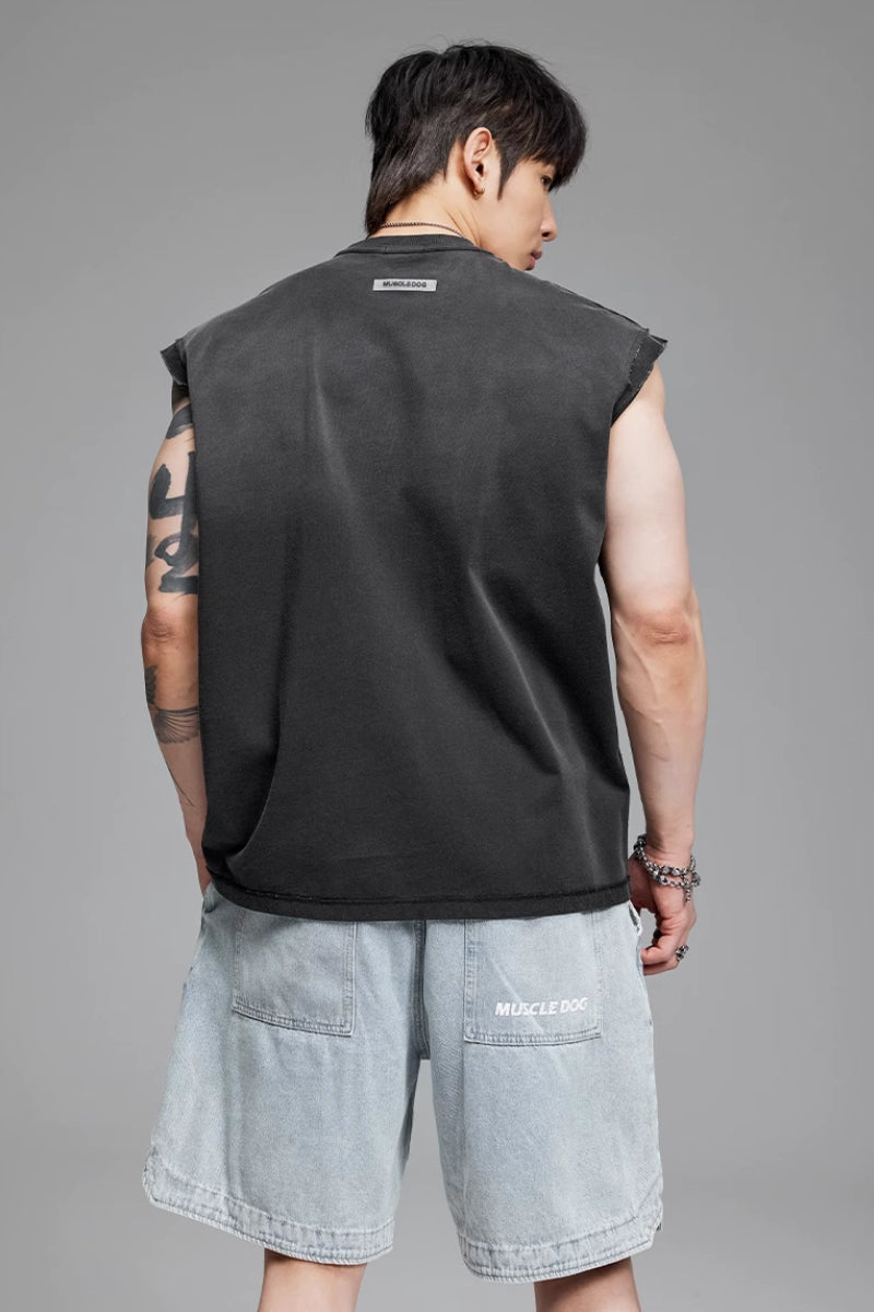 Gradient Retro Loose Sleeveless #MD071