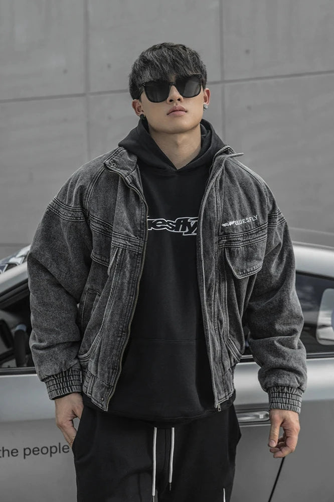 Stone Gray Denim Jacket #BF028