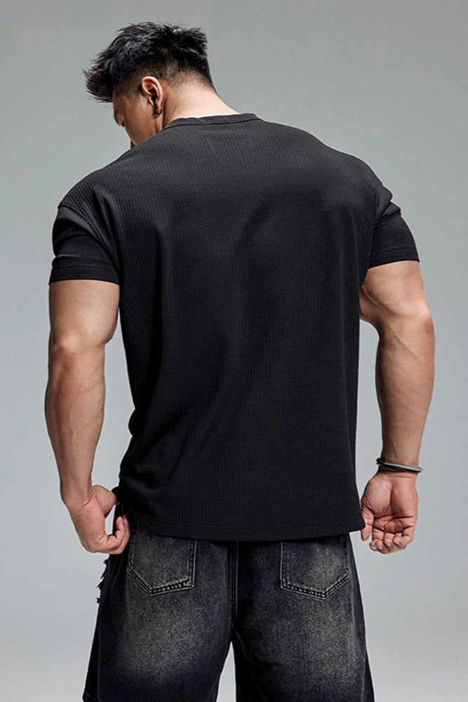 FlexRib Henley T-Shirt #MD093