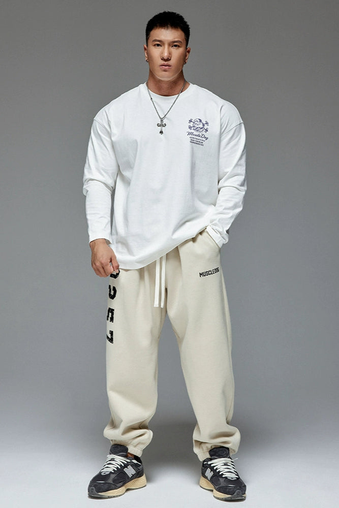 Number Print Velvet Warm Sweatpants #MD032