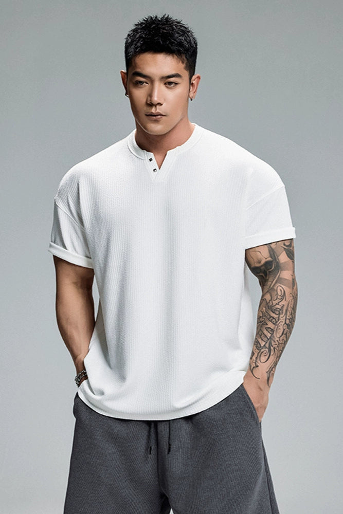 FlexRib Henley T-Shirt #MD093