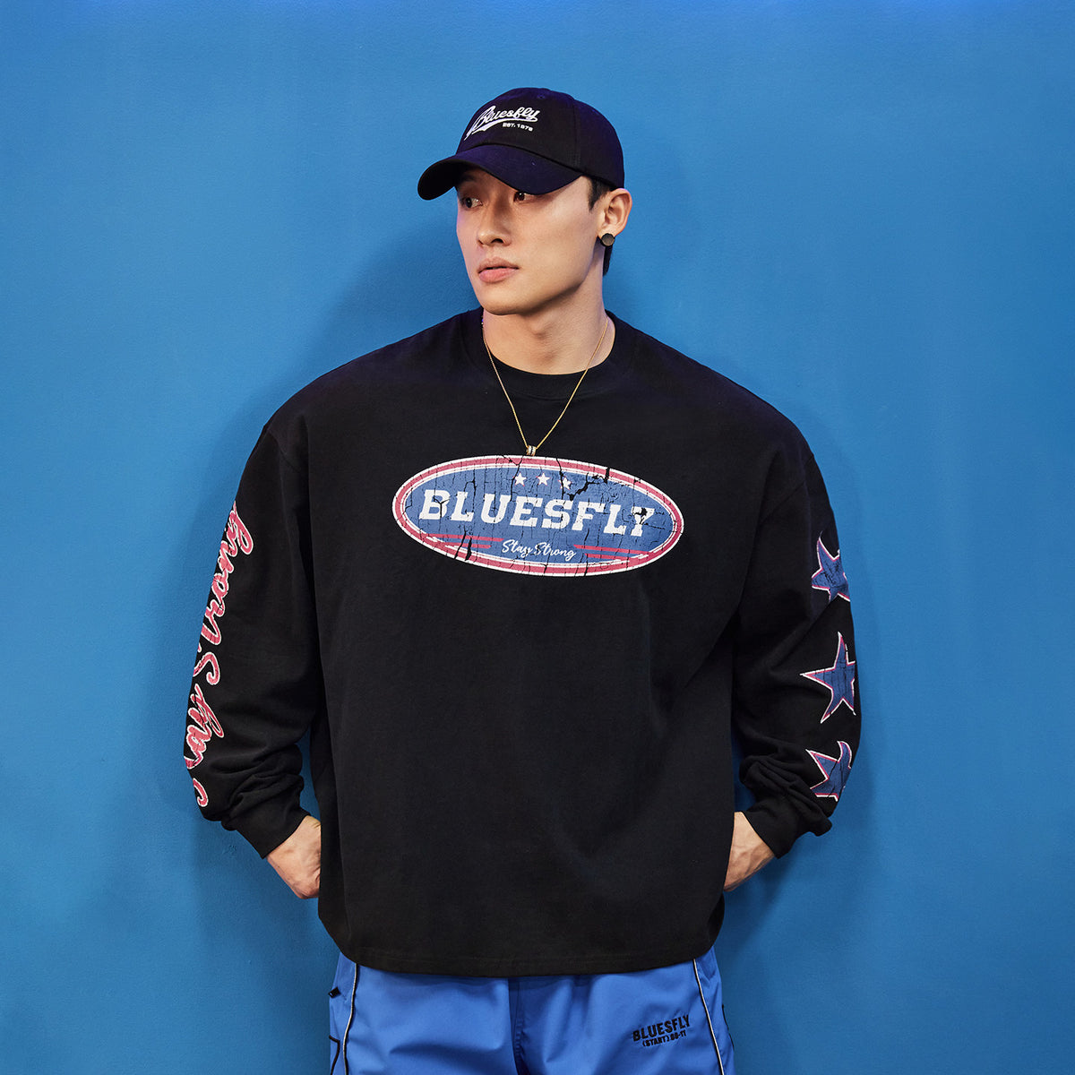 Retro Athletic Graphic Long Sleeve #BF162