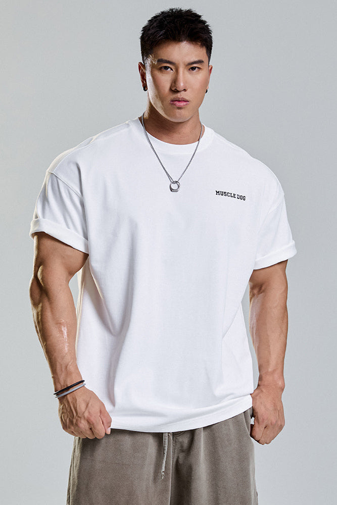 Back letter Print Loose T-Shirt #MD060
