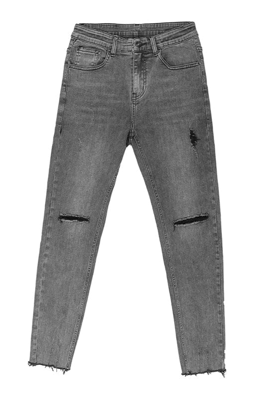 Slim Stretch Casual Cropped Jeans #BF064